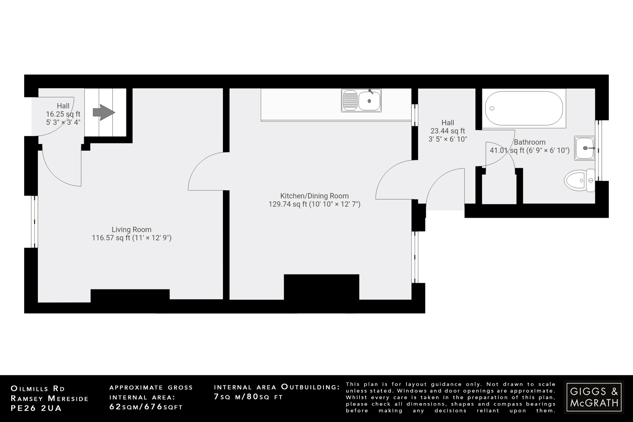 2 bed terraced house for sale in Ramsey Mereside, Huntingdon - Property Floorplan