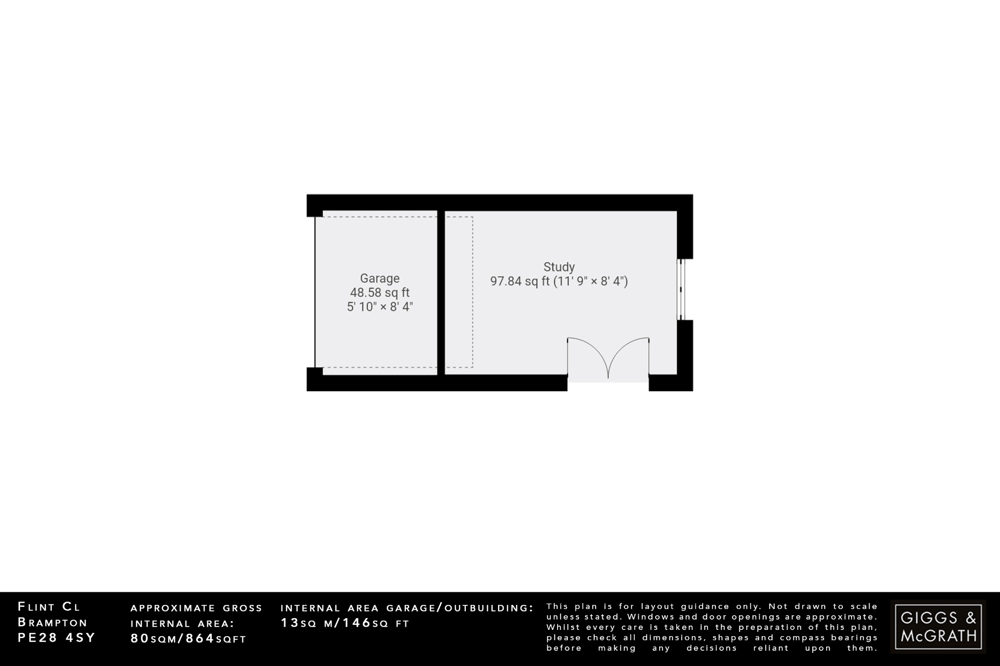 3 bed detached bungalow for sale in Flint Close, Huntingdon - Property Floorplan