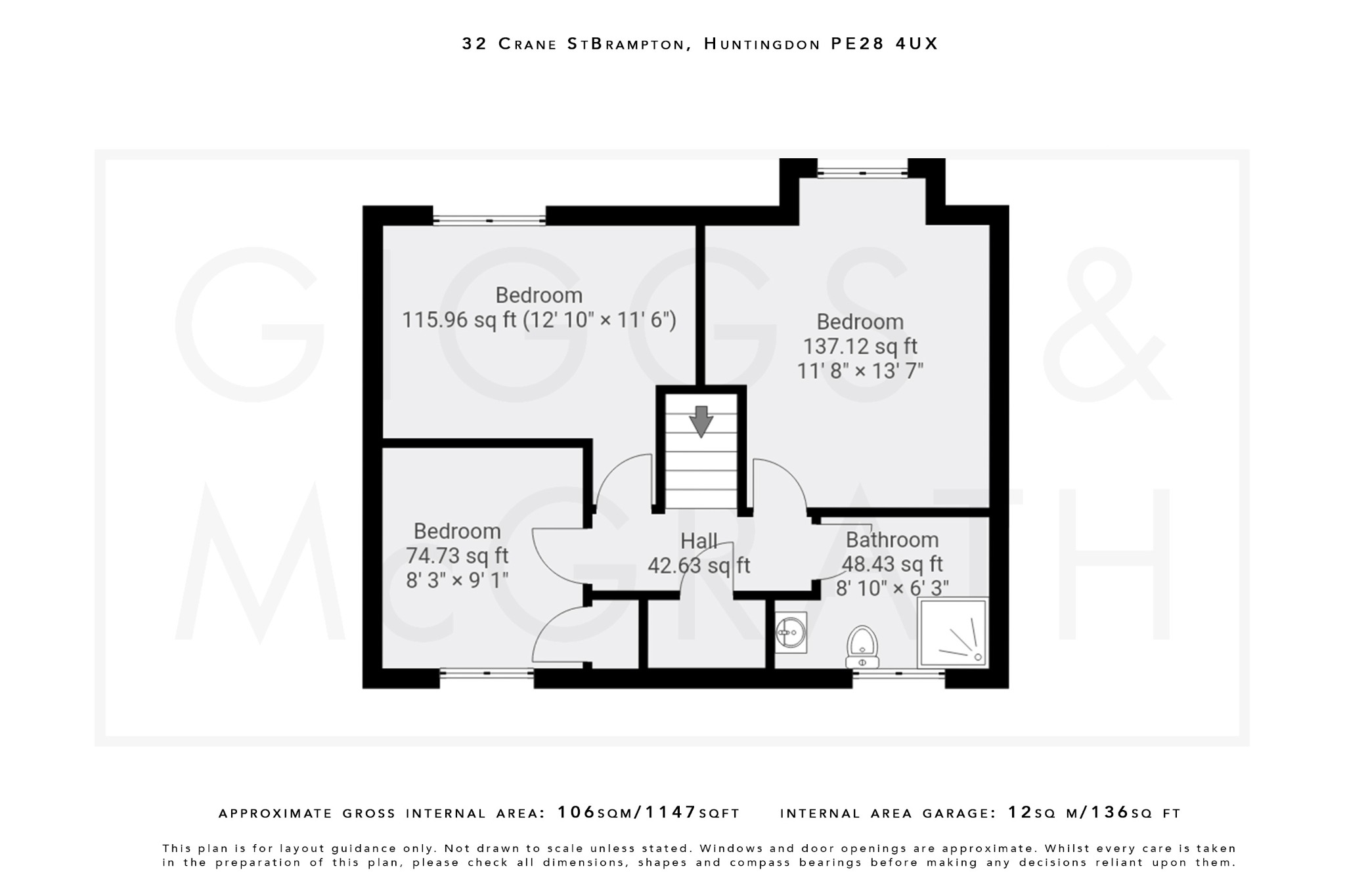 3 bed link detached house for sale in Crane Street, Huntingdon - Property Floorplan