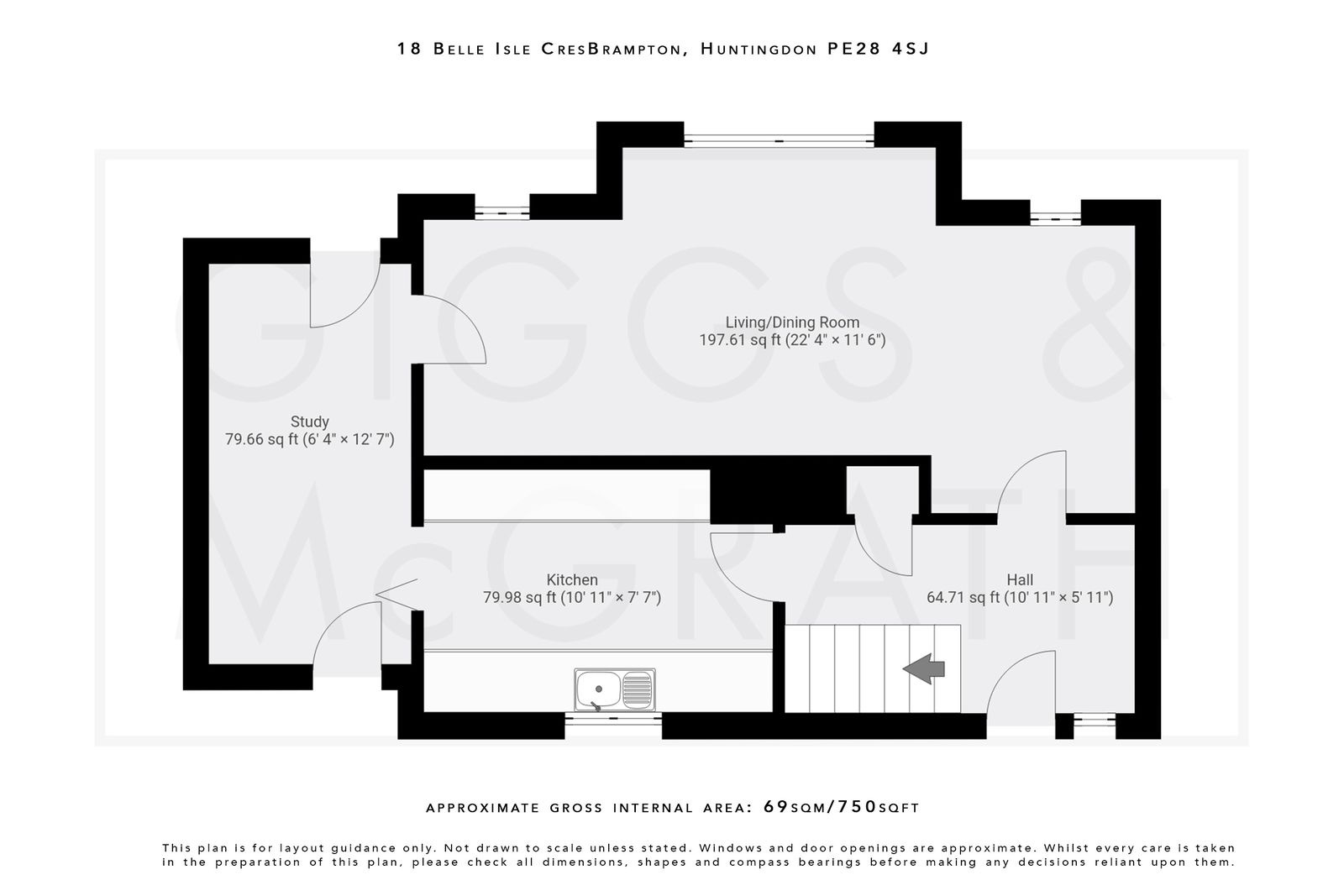 2 bed end of terrace house for sale in Belle Isle Crescent, Huntingdon - Property Floorplan