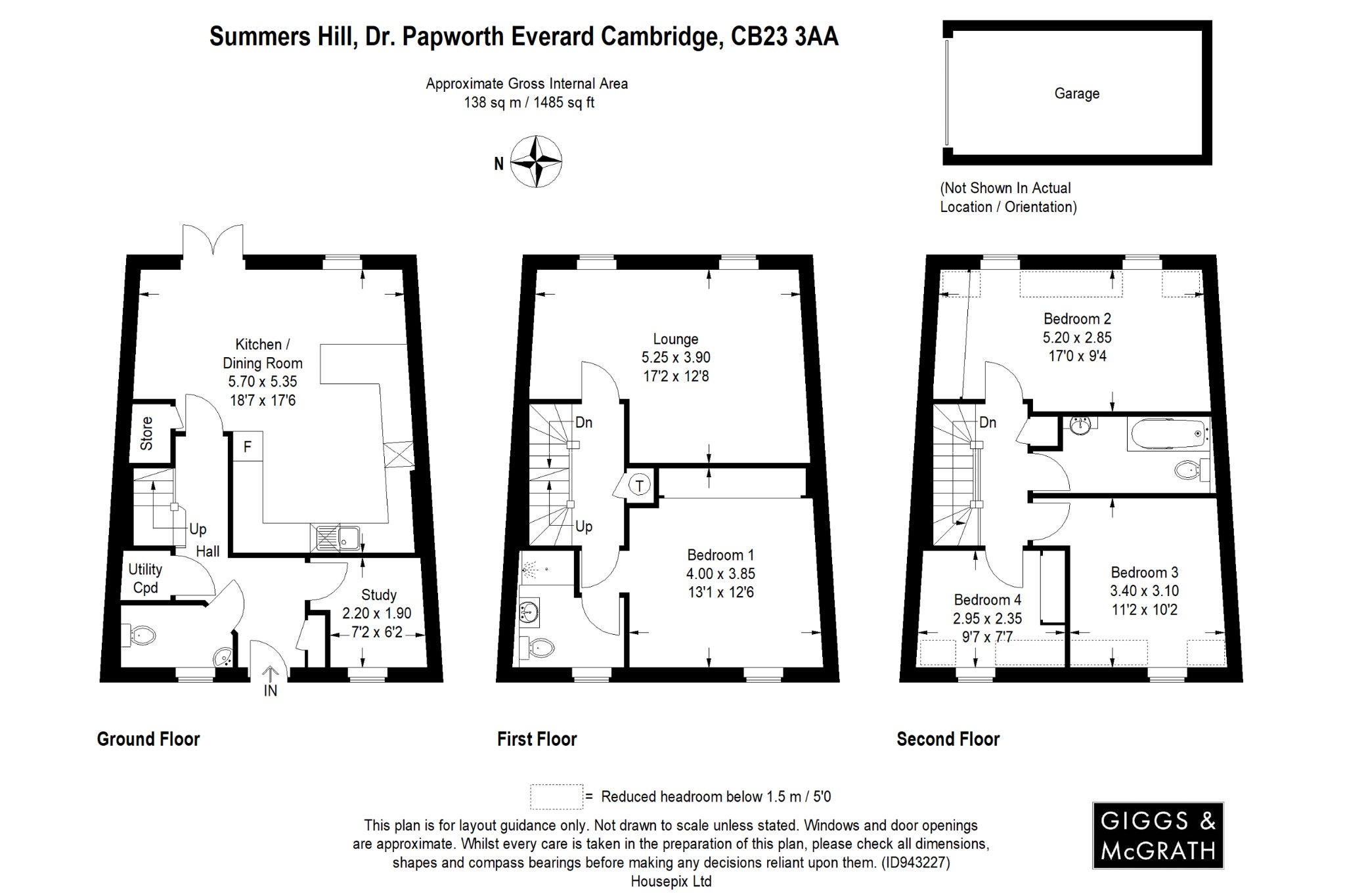 4 bed town house for sale in Papworth Everard, Cambridgeshire - Property Floorplan