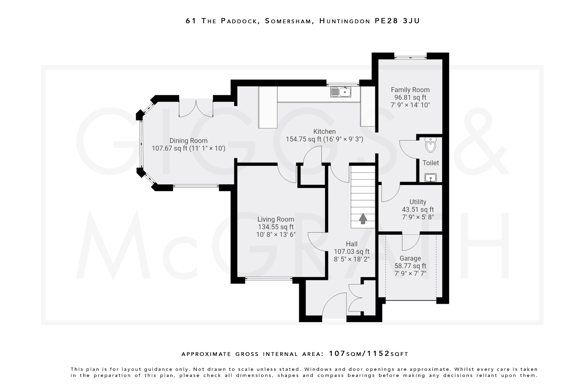 3 bed link detached house for sale in The Paddock, Huntingdon - Property Floorplan