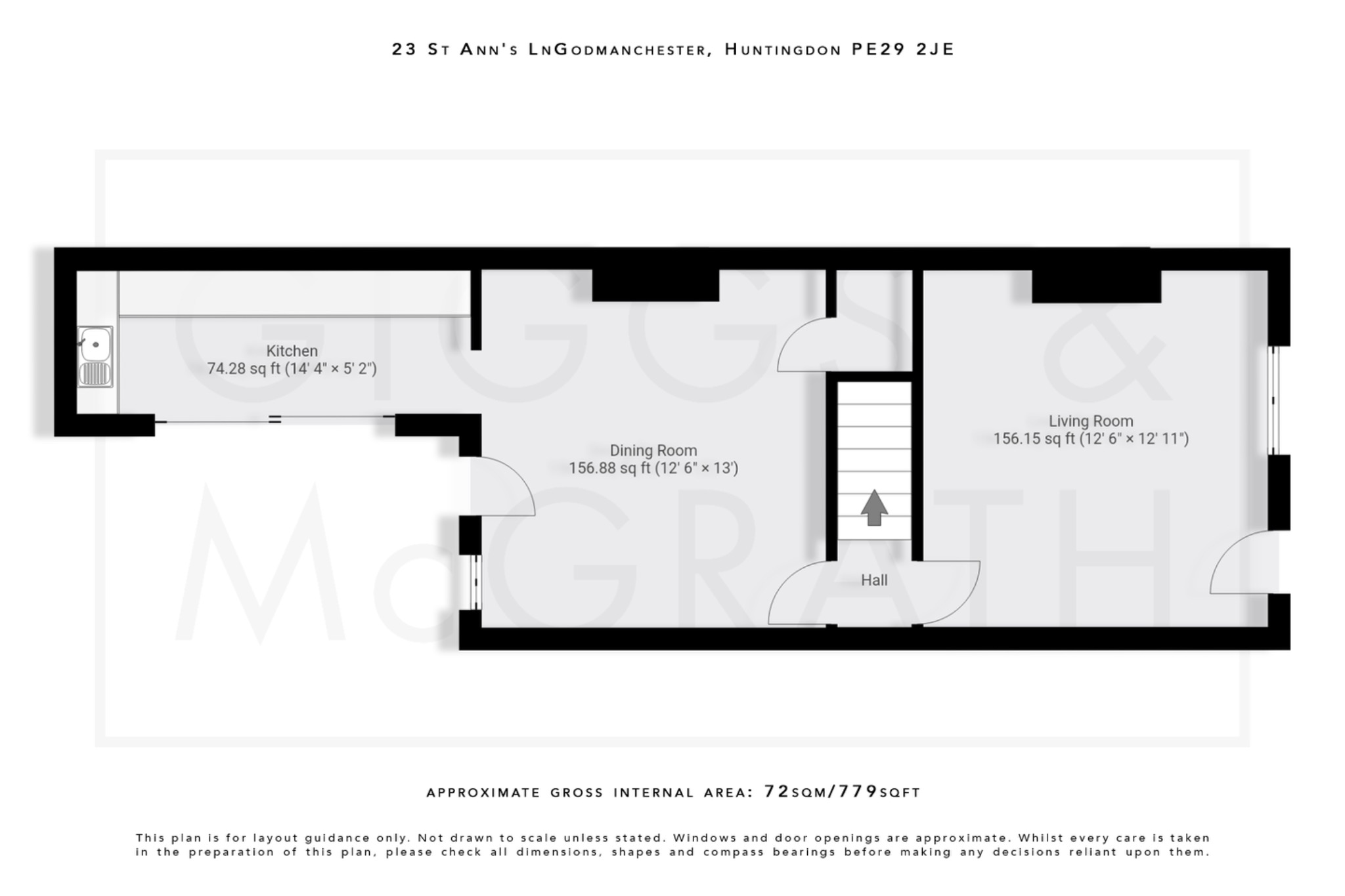 2 bed end of terrace house for sale in St Ann's Lane, Huntingdon - Property Floorplan