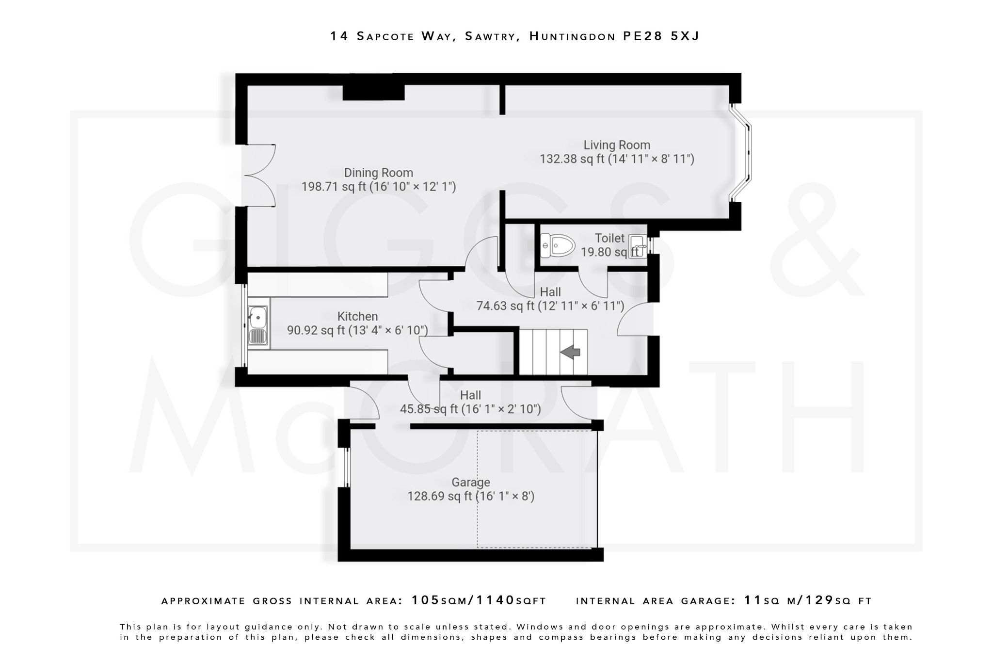 3 bed semi-detached house for sale in Sawtry, Cambridgeshire - Property Floorplan