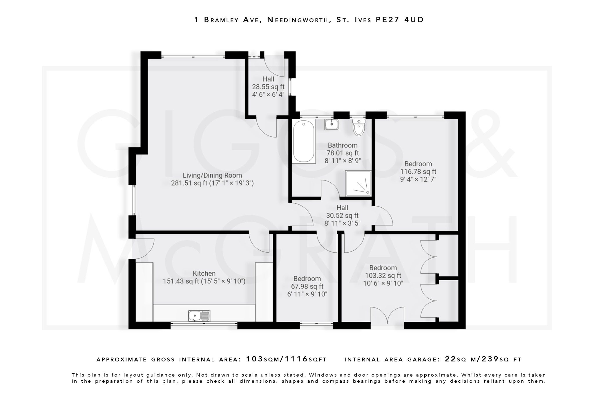 3 bed detached bungalow for sale in Needingworth, Cambridgeshire - Property Floorplan