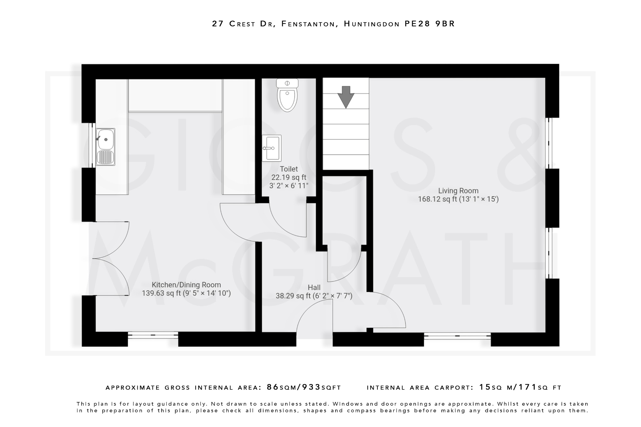 2 bed end of terrace house for sale in Fenstanton, Cambridgeshire - Property Floorplan