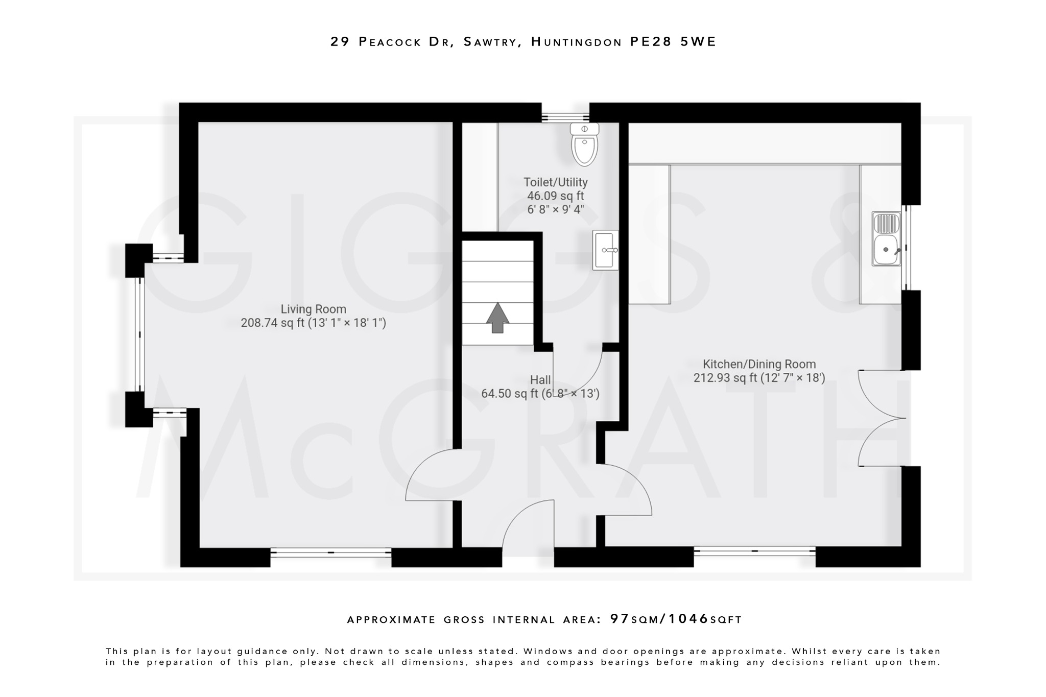 3 bed detached house for sale in Peacock Drive, Huntingdon - Property Floorplan