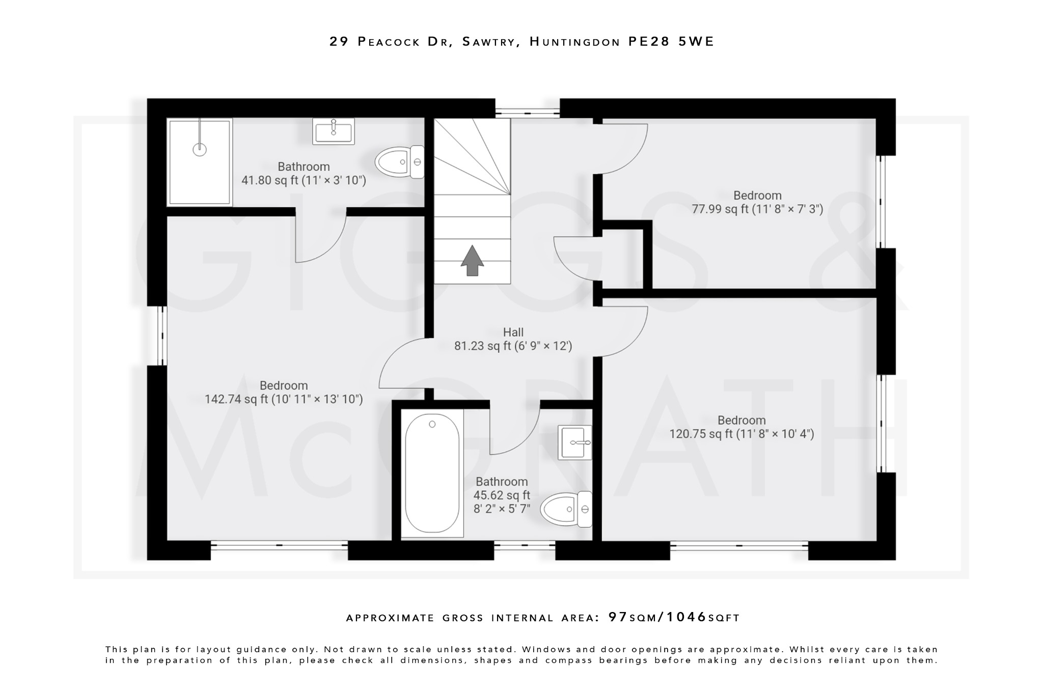 3 bed detached house for sale in Peacock Drive, Huntingdon - Property Floorplan