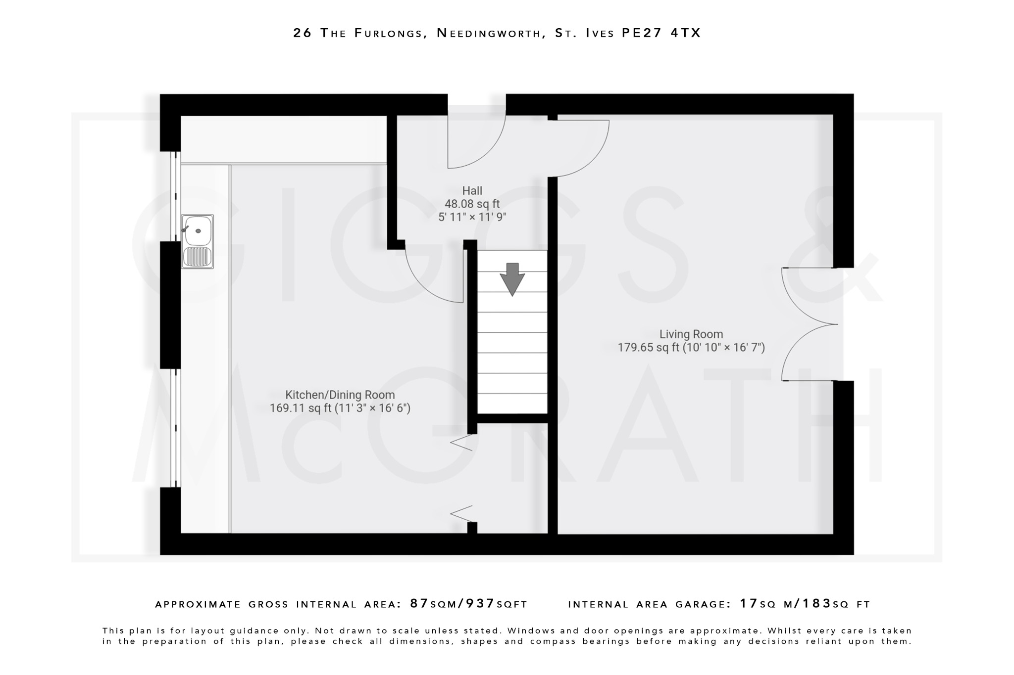 3 bed semi-detached house for sale in The Furlongs, Cambridgeshire - Property Floorplan