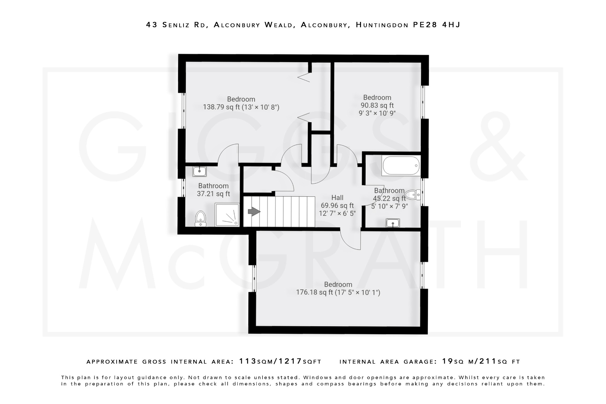 3 bed link detached house for sale in Senliz Road, Cambridgeshire - Property Floorplan