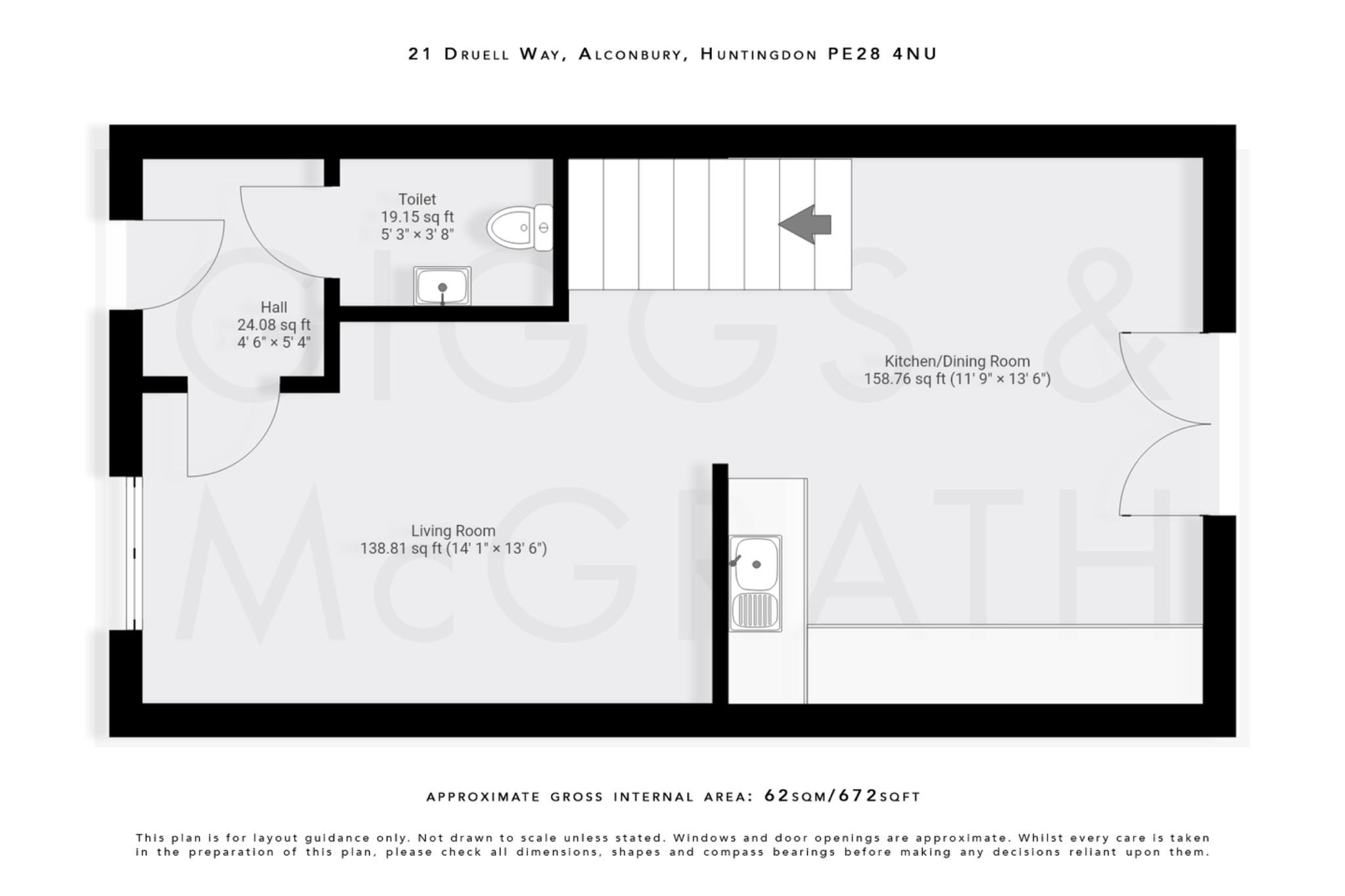 2 bed terraced house for sale in Alconbury Weald, Cambridgeshire - Property Floorplan