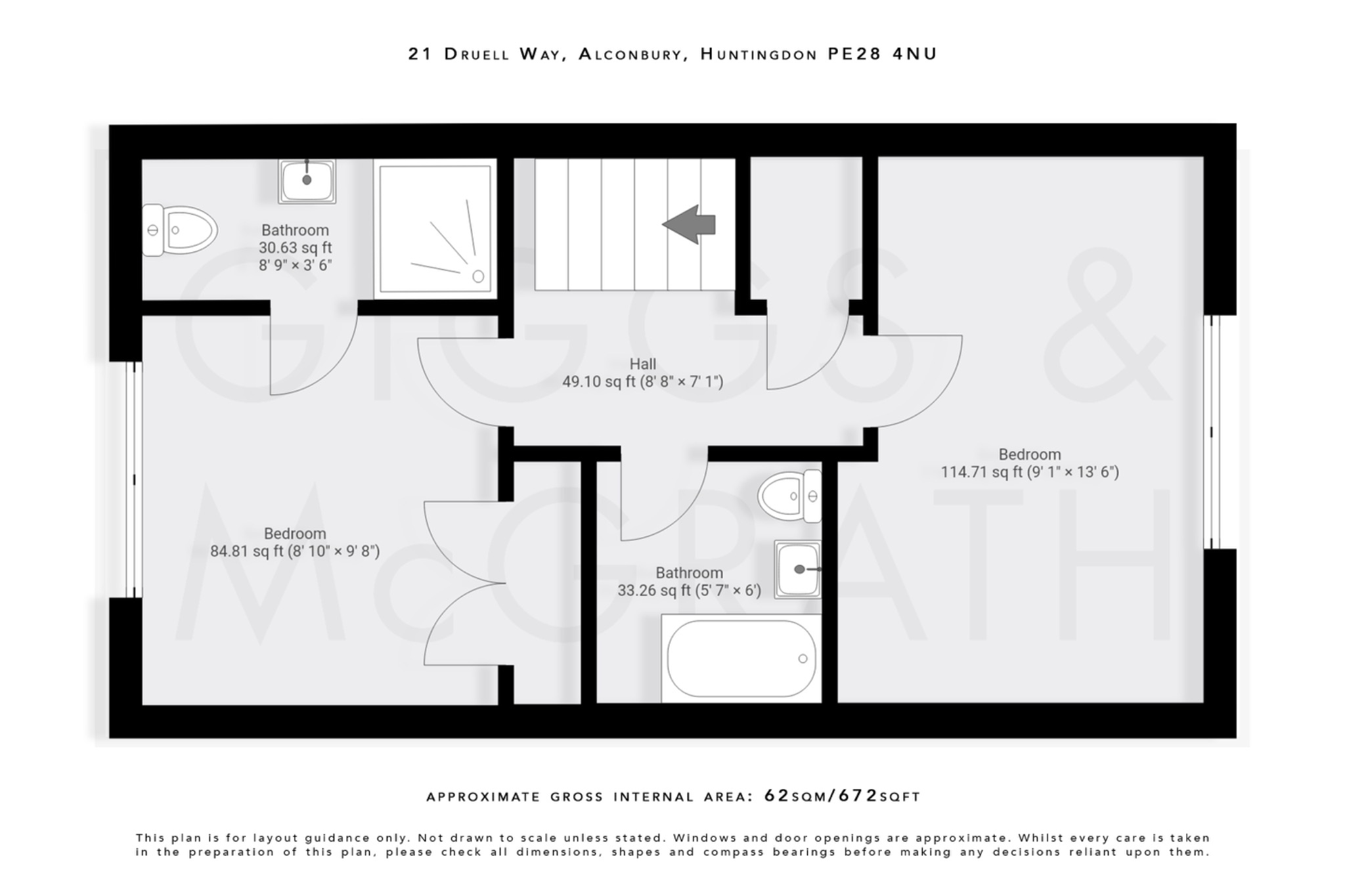 2 bed terraced house for sale in Alconbury Weald, Cambridgeshire - Property Floorplan