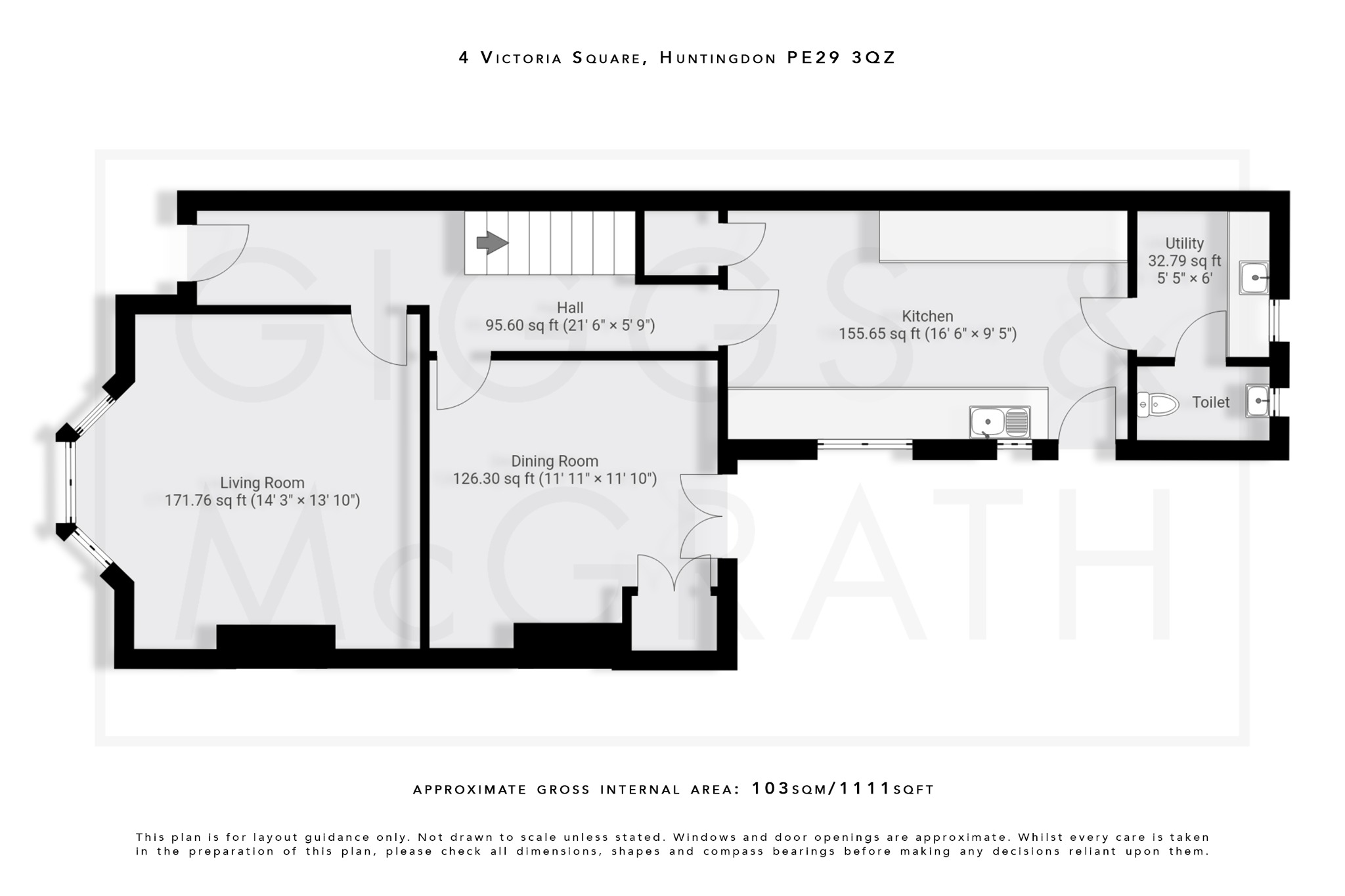 2 bed semi-detached house for sale in Huntingdon - Property Floorplan