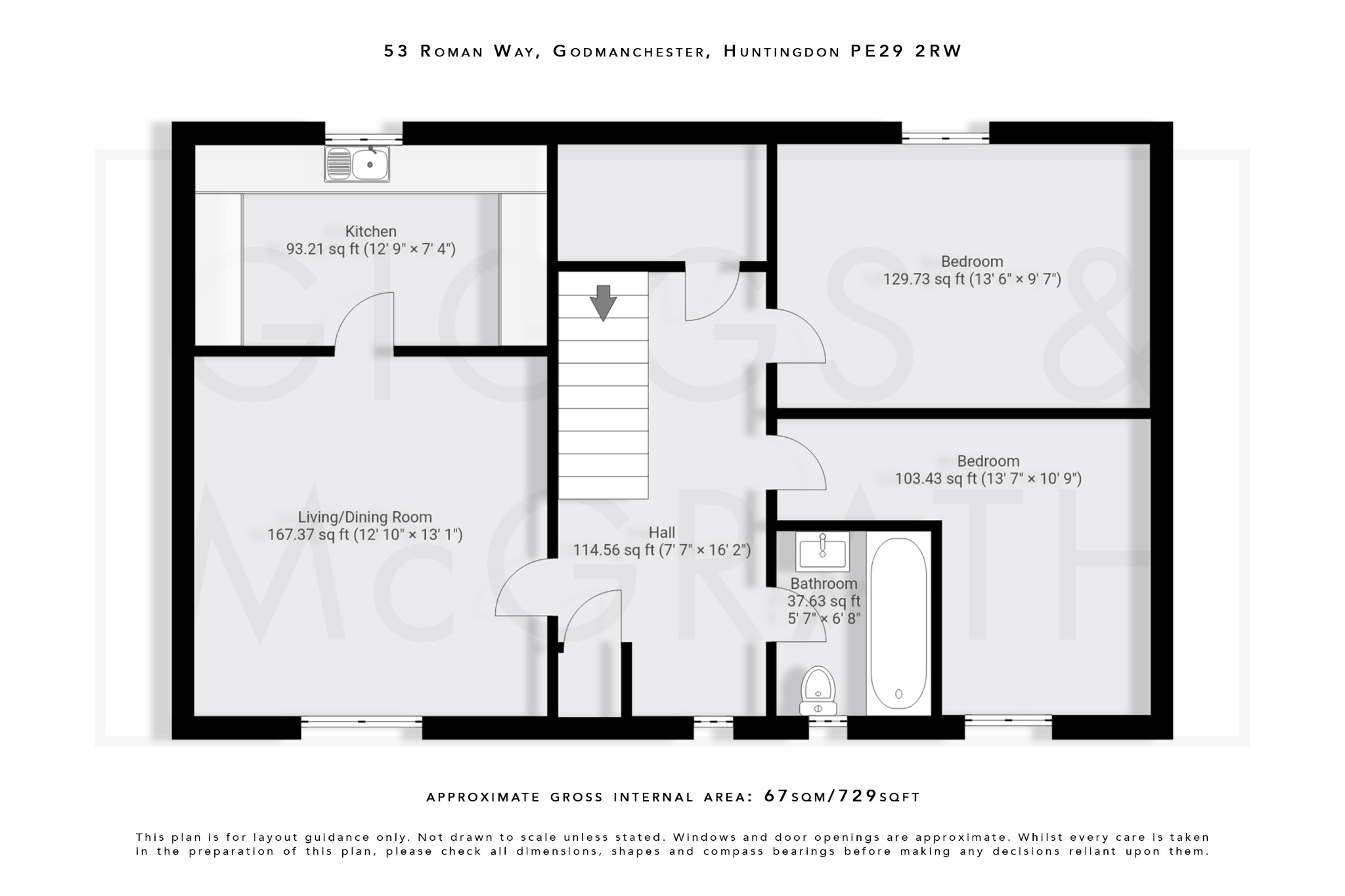 2 bed maisonette for sale in Roman Way, Cambridgeshire - Property Floorplan
