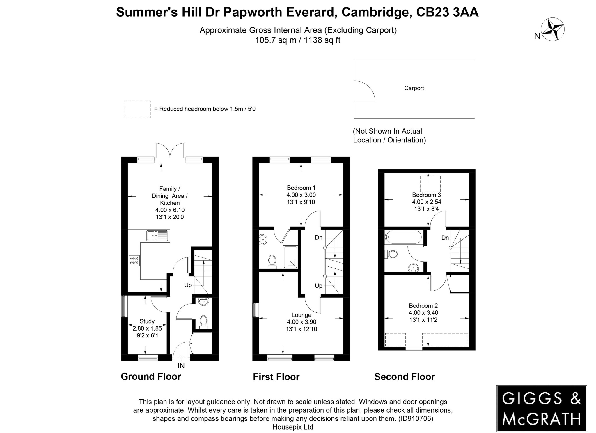 3 bed semi-detached house for sale in Summers Hill Drive, Cambridge - Property Floorplan