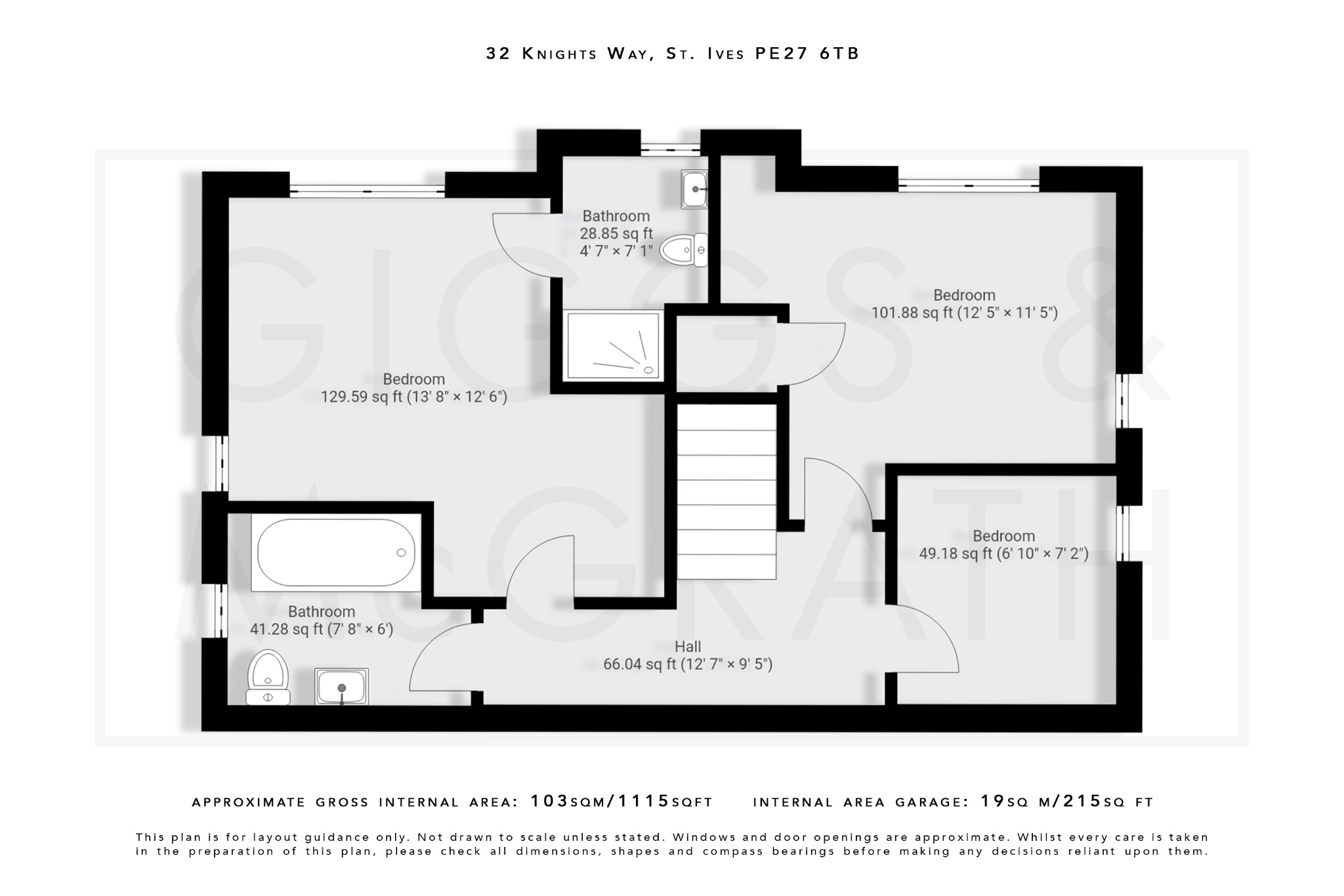 3 bed semi-detached house for sale in Knights Way, St. Ives - Property Floorplan