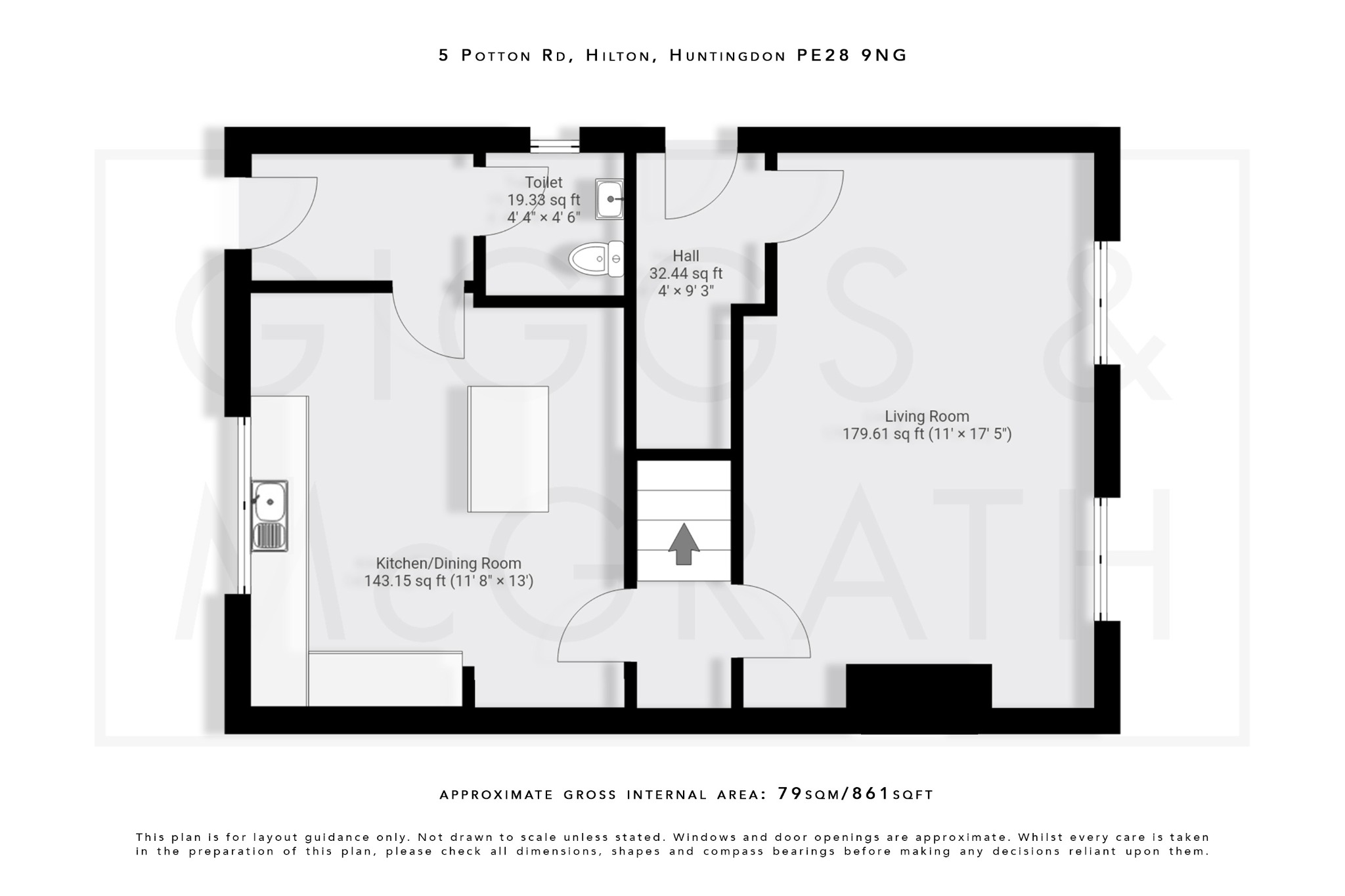 3 bed semi-detached house for sale in Potton Road, Cambridgeshire - Property Floorplan