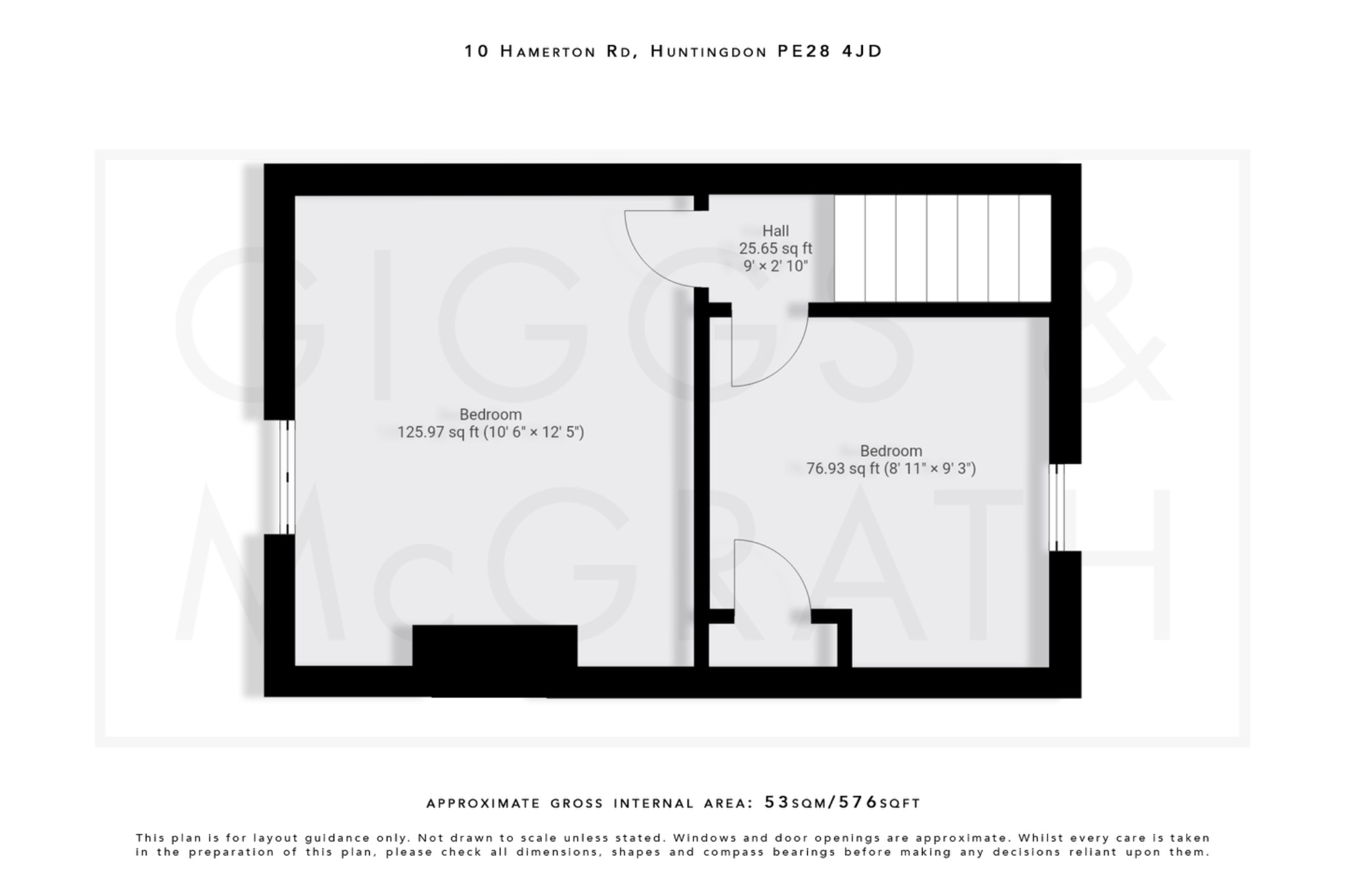 2 bed terraced house for sale in Hamerton Road, Cambridgeshire - Property Floorplan