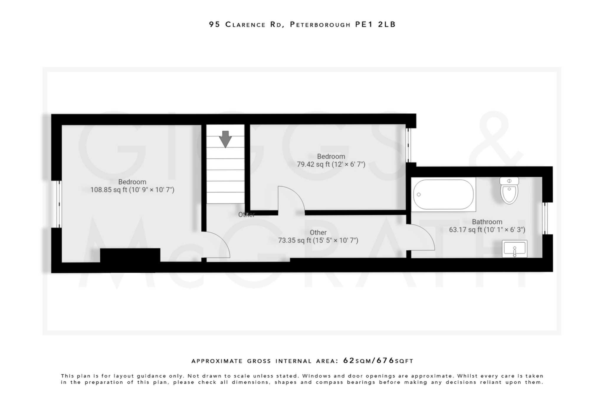 2 bed terraced house for sale in Clarence Road, Peterborough - Property Floorplan