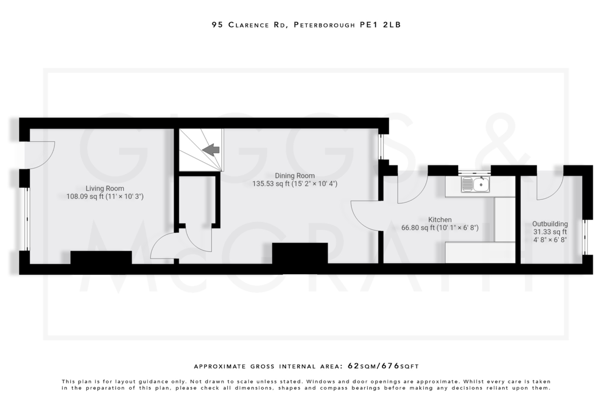 2 bed terraced house for sale in Clarence Road, Peterborough - Property Floorplan