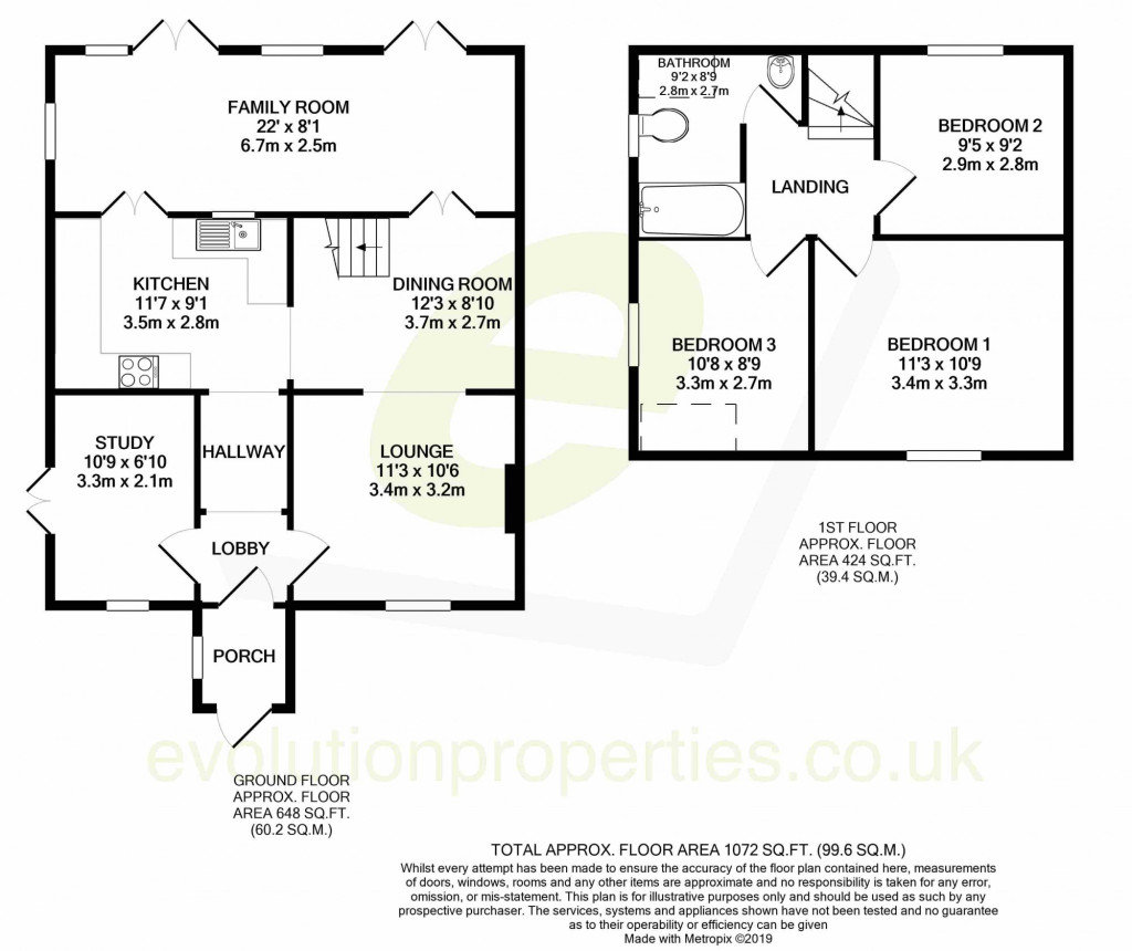 3 bed semi-detached house to rent in Kingsnorth Road, Ashford - Property floorplan