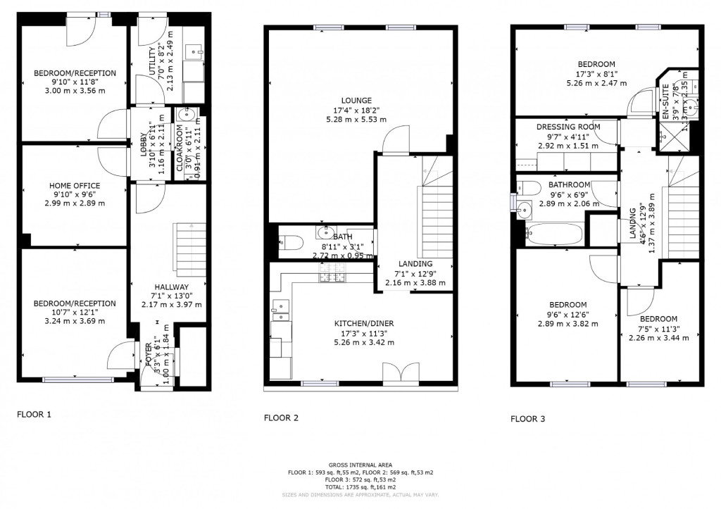 5 bed end of terrace house for sale in Laurens Van Der Post Way, Ashford - Property floorplan