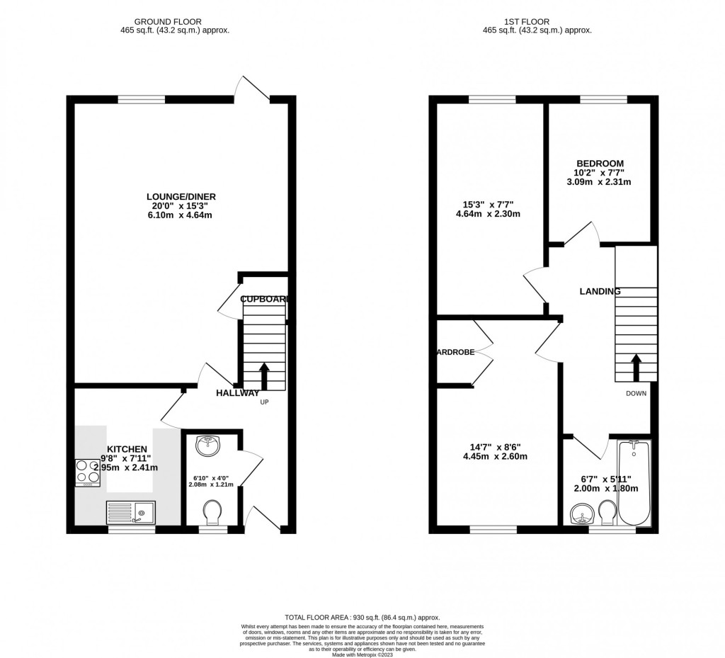 3 bed terraced house for sale in Jacobs Oak, Ashford - Property floorplan