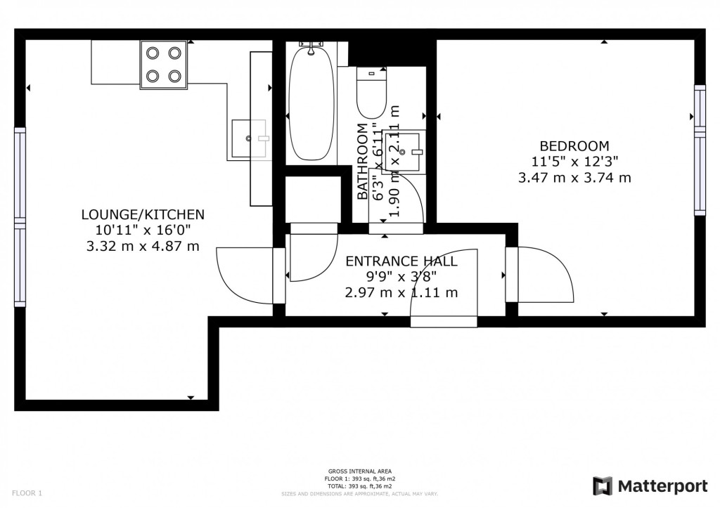1 bed flat for sale in St. Georges Court, Dover - Property floorplan