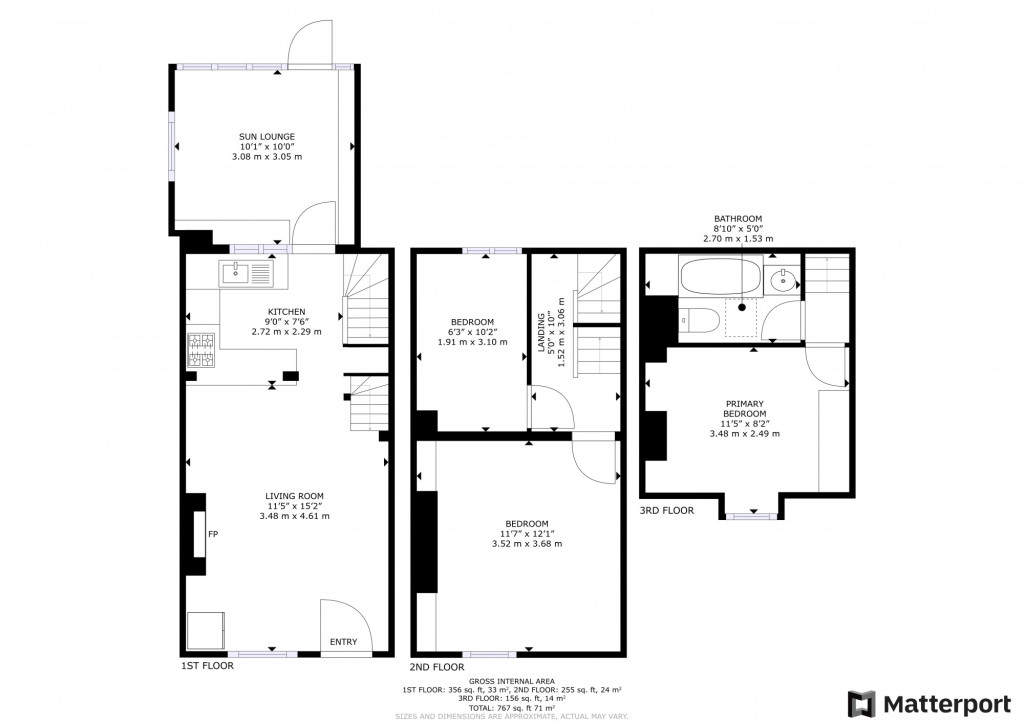 3 bed semi-detached house for sale in Green Lane, Maidstone - Property floorplan
