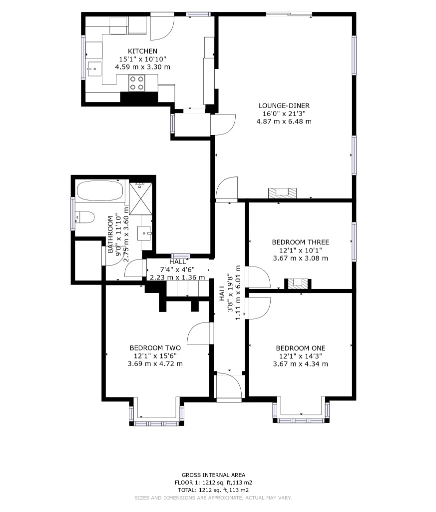 3 bed detached house for sale in Bramble Lane, Ashford - Property floorplan