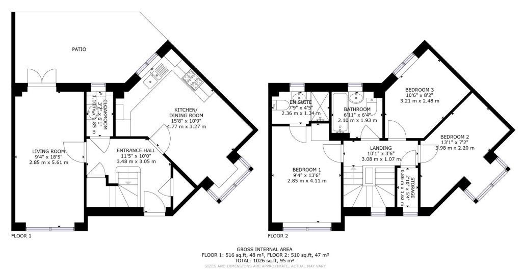 3 bed semi-detached house for sale in Leonard Roberts Mews, Ashford - Property floorplan