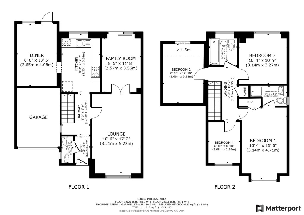 4 bed detached house for sale in Acorn Close, Ashford - Property floorplan