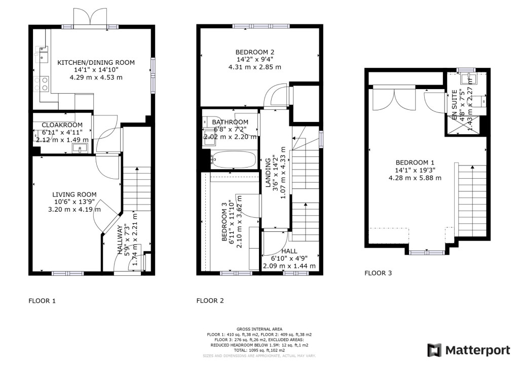 3 bed semi-detached house for sale in Heritage Road, Ashford - Property floorplan