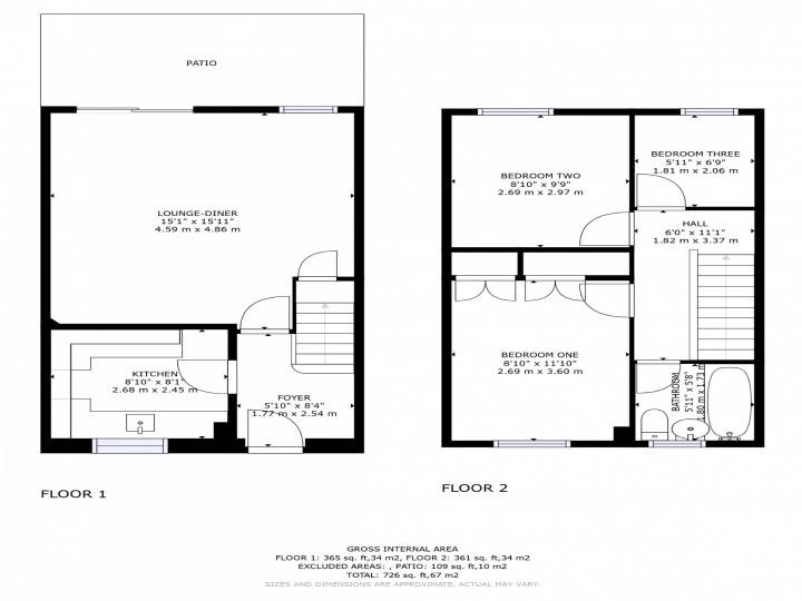 3 bed terraced house for sale in Oakenpole, Ashford - Property floorplan