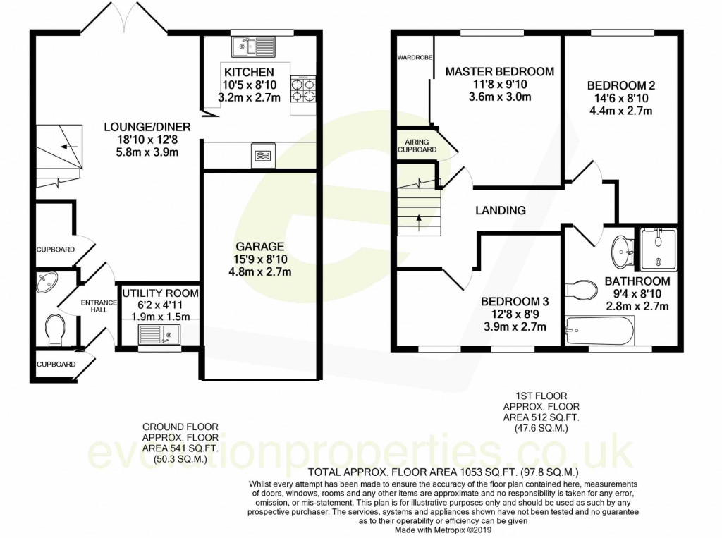 3 bed end of terrace house for sale in The Limes, Ashford - Property floorplan