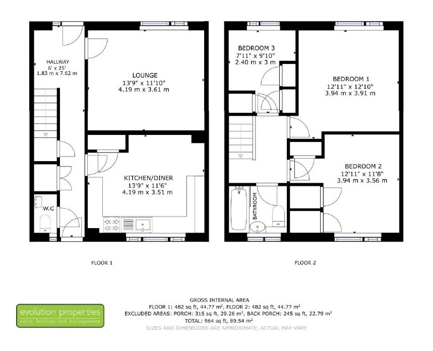 3 bed terraced house for sale in Lynsted Close, Ashford - Property floorplan