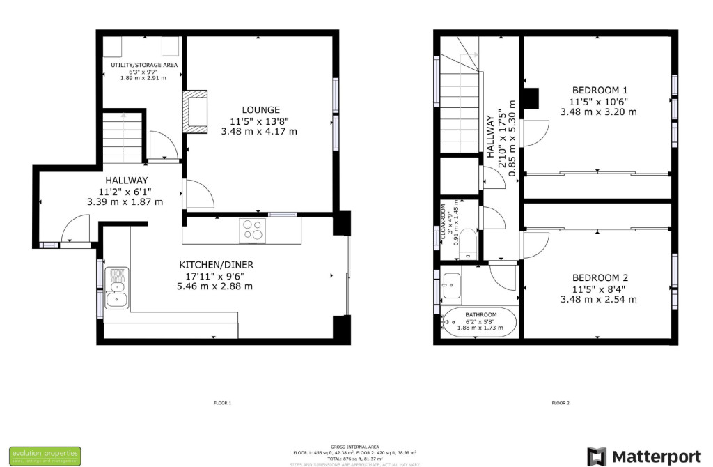 2 bed terraced house for sale in Arcon Close, Ashford - Property floorplan