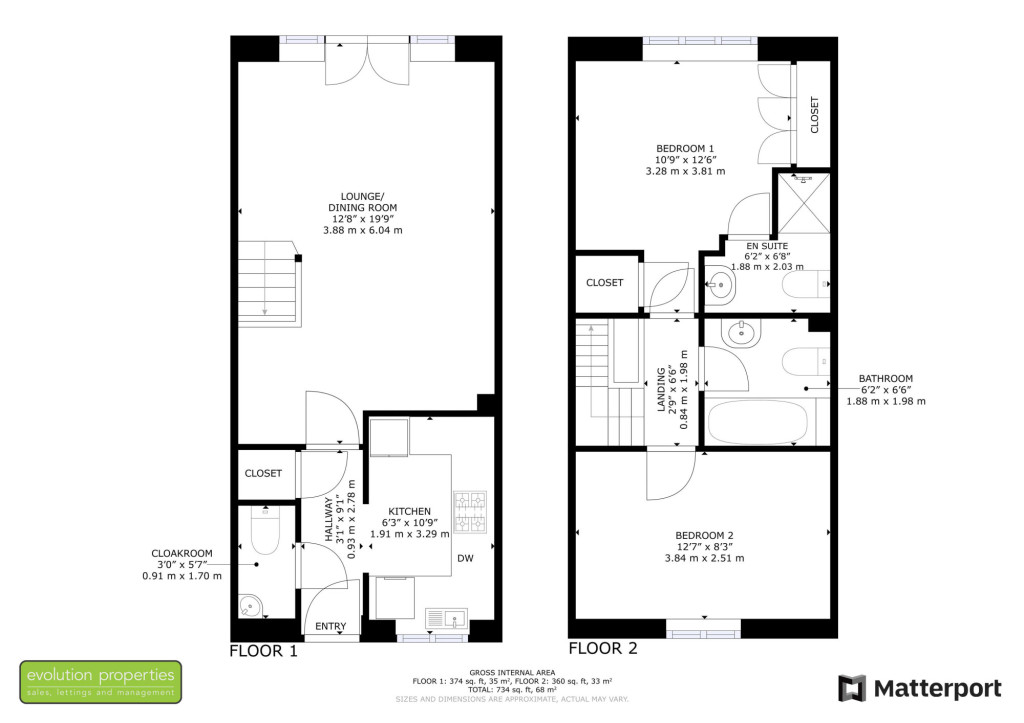 2 bed terraced house for sale in Colemans Close, Ashford - Property floorplan