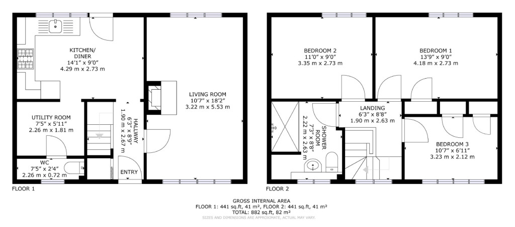 3 bed terraced house for sale in Cleves Way, Ashford - Property floorplan