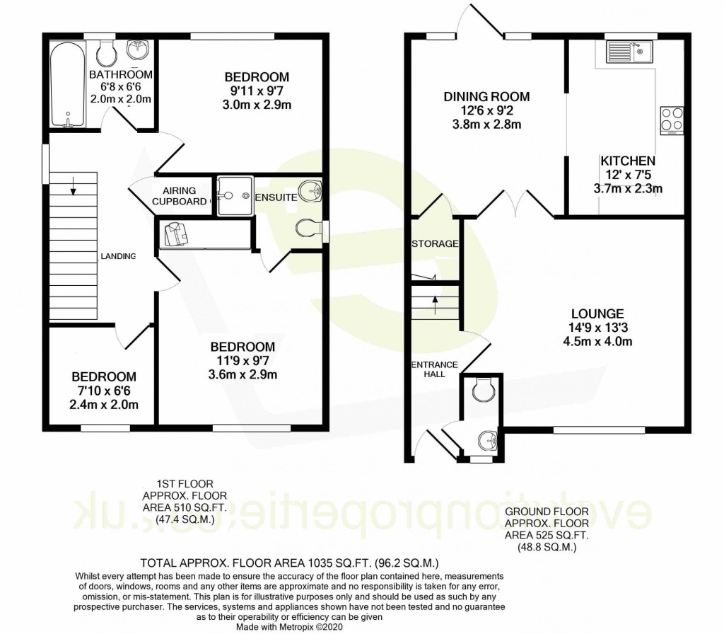 3 bed detached house to rent in Blackthorn Way, Ashford - Property floorplan