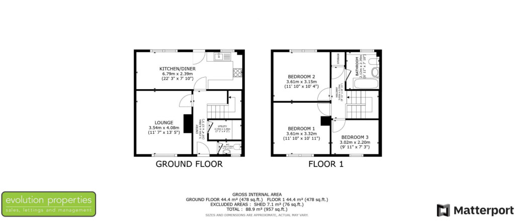 3 bed terraced house for sale in Albion Place, Ashford - Property floorplan