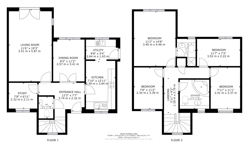 4 bed detached house to rent in Park Close, Hawkinge - Property floorplan