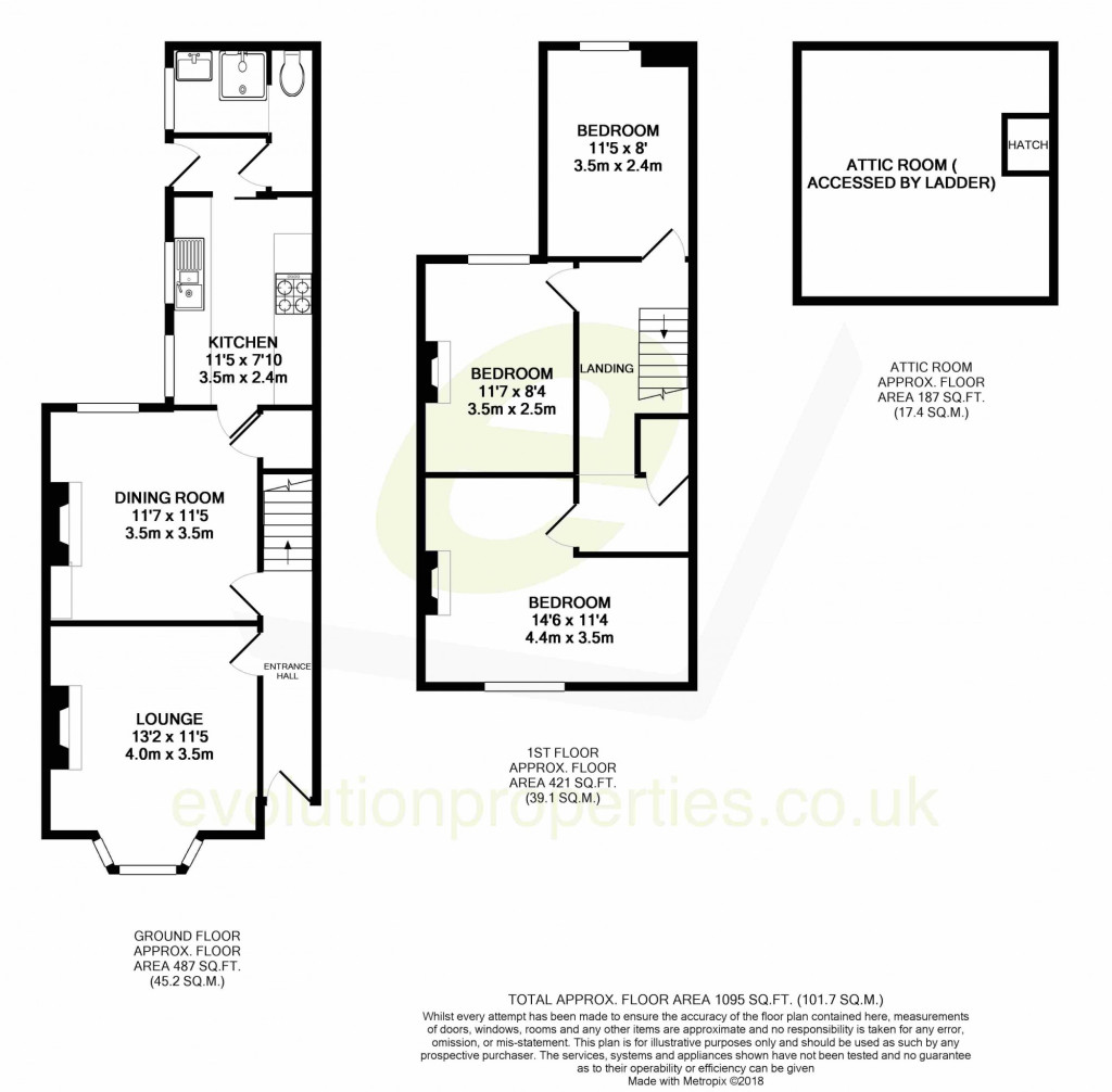 3 bed terraced house to rent in Beaver Road, Ashford - Property floorplan
