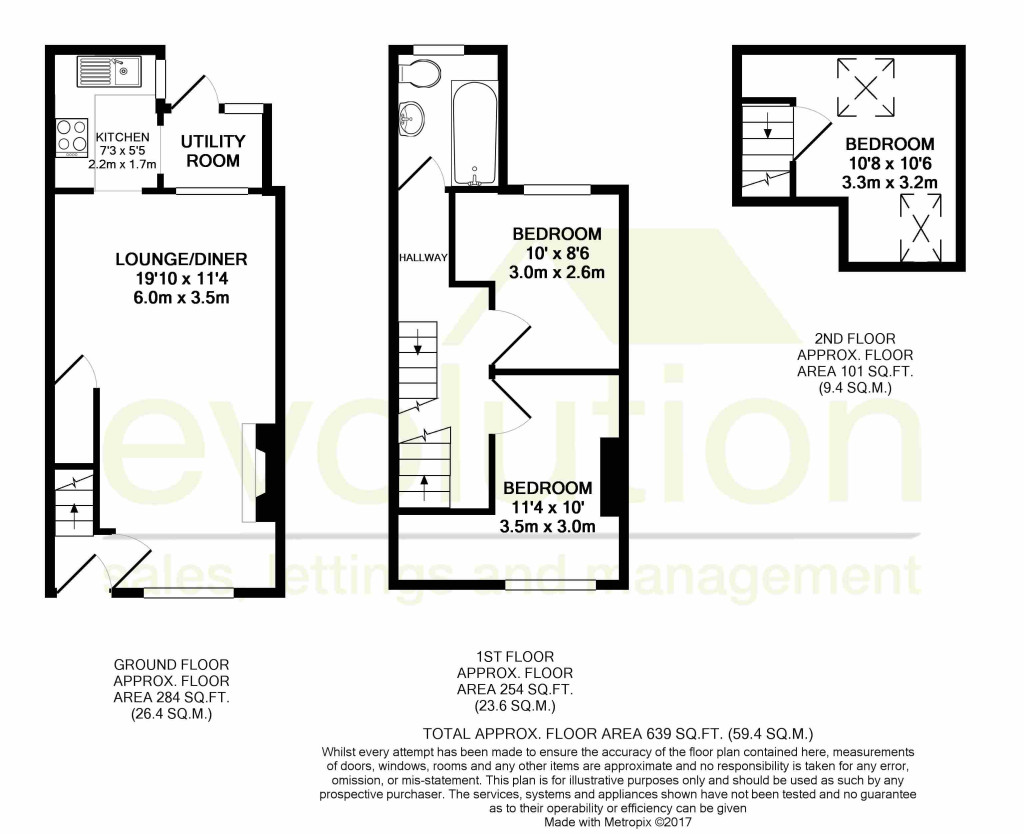 3 bed terraced house to rent in Beaver Road, Ashford - Property Floorplan