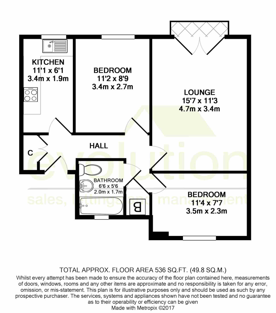 2 bed flat to rent in Angus Drive, Ashford - Property floorplan