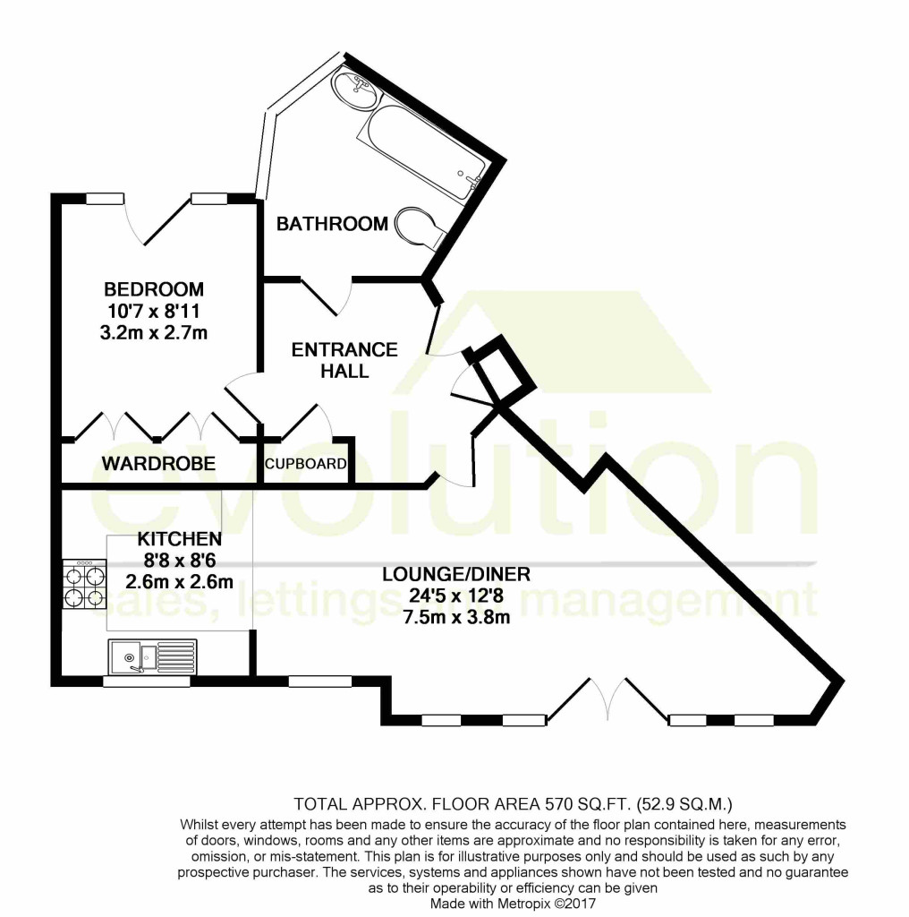 1 bed flat to rent in Sir John Fogge Avenue, Ashford - Property floorplan
