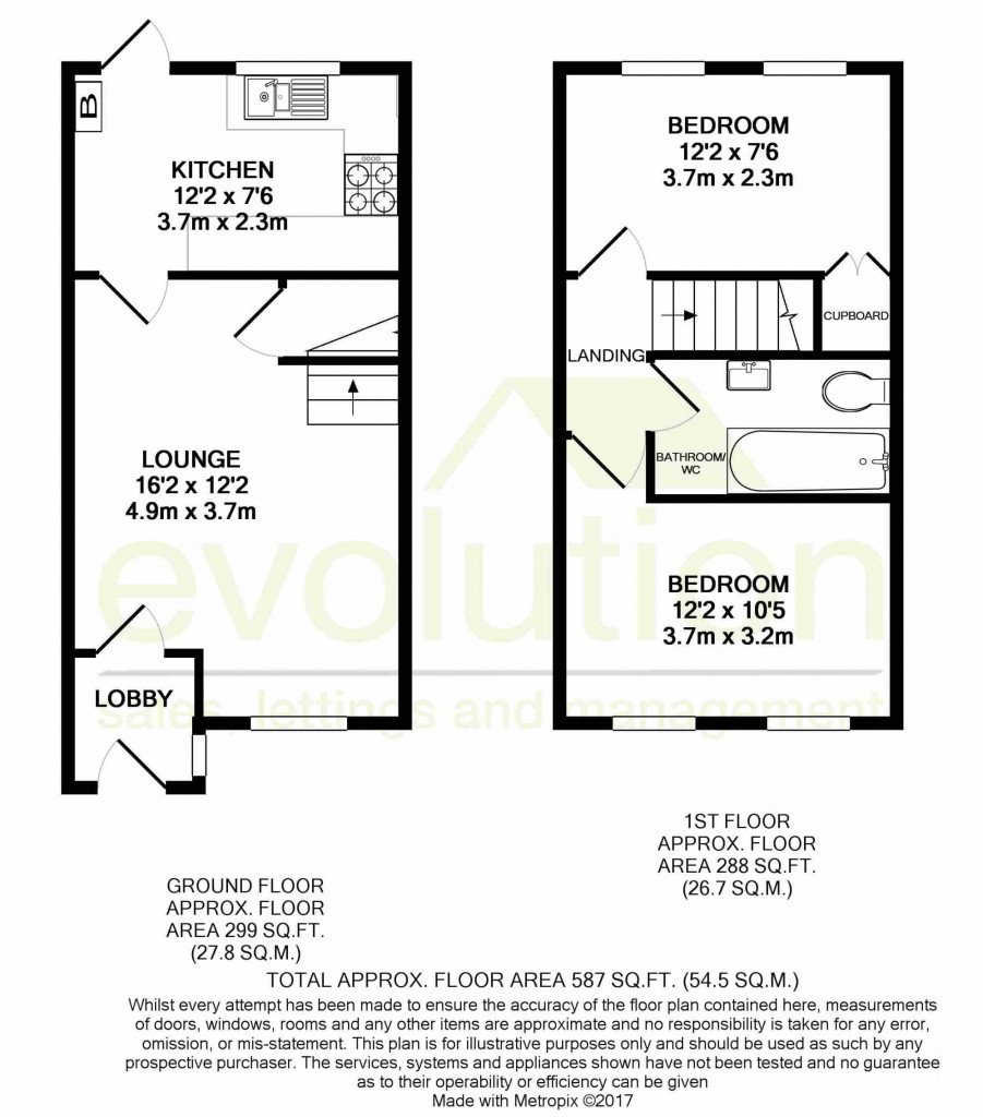 2 bed terraced house to rent in Lime Close, Ashford - Property floorplan