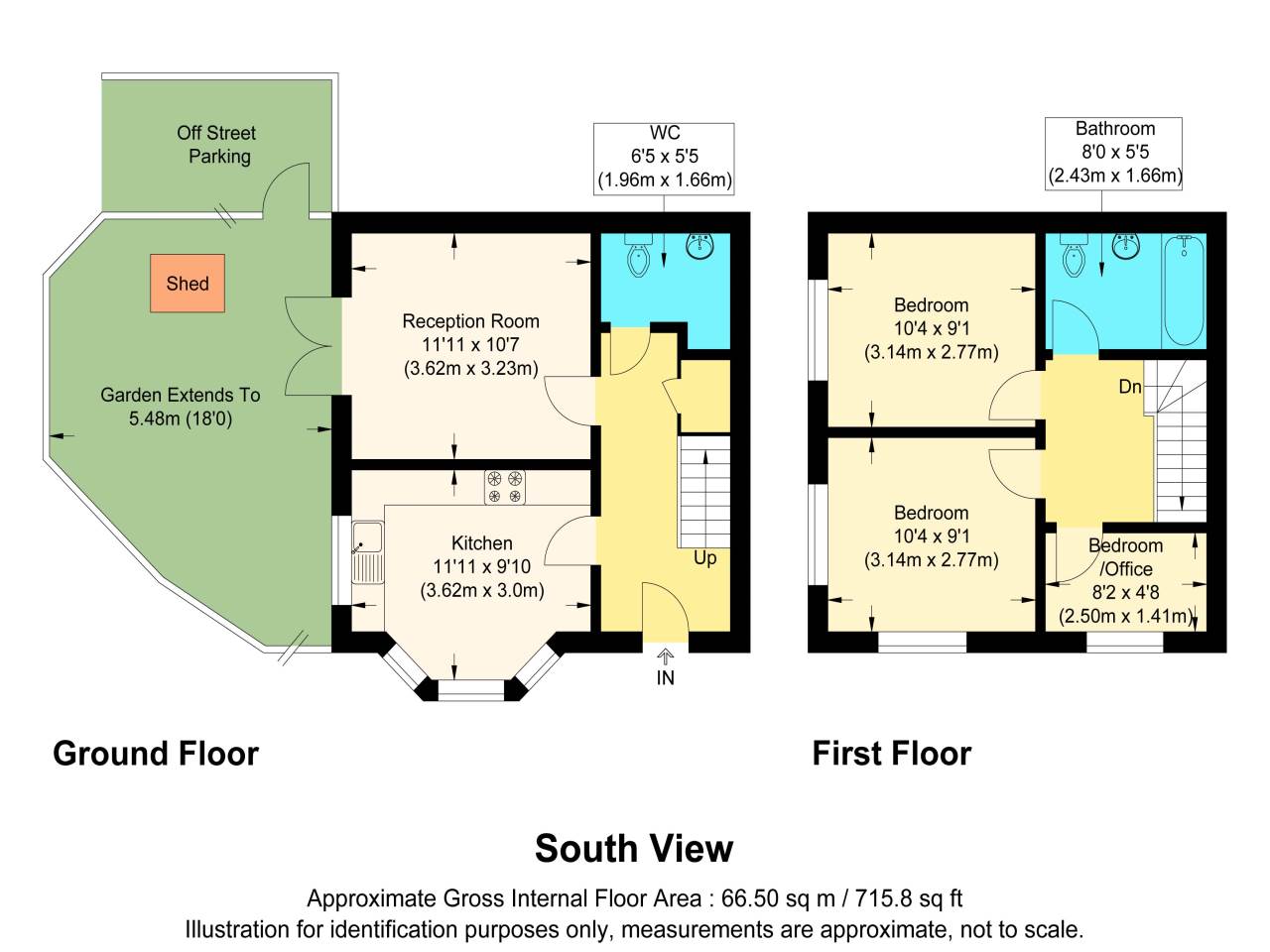 2 bed semi-detached house for sale in South View Cottages, Church Street - Property Floorplan