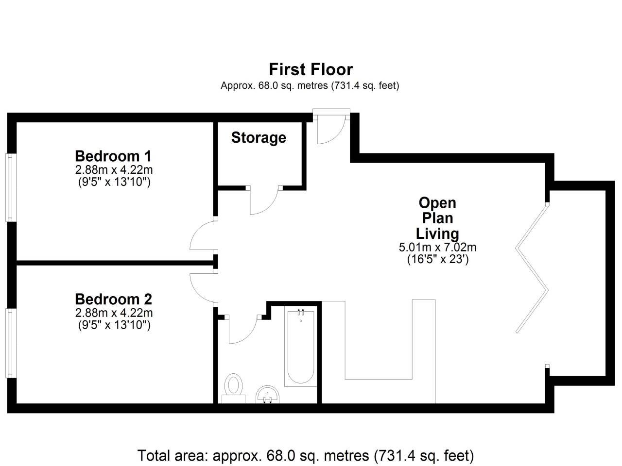 2 bed flat for sale in Ley Line House, Melbourn Street - Property Floorplan