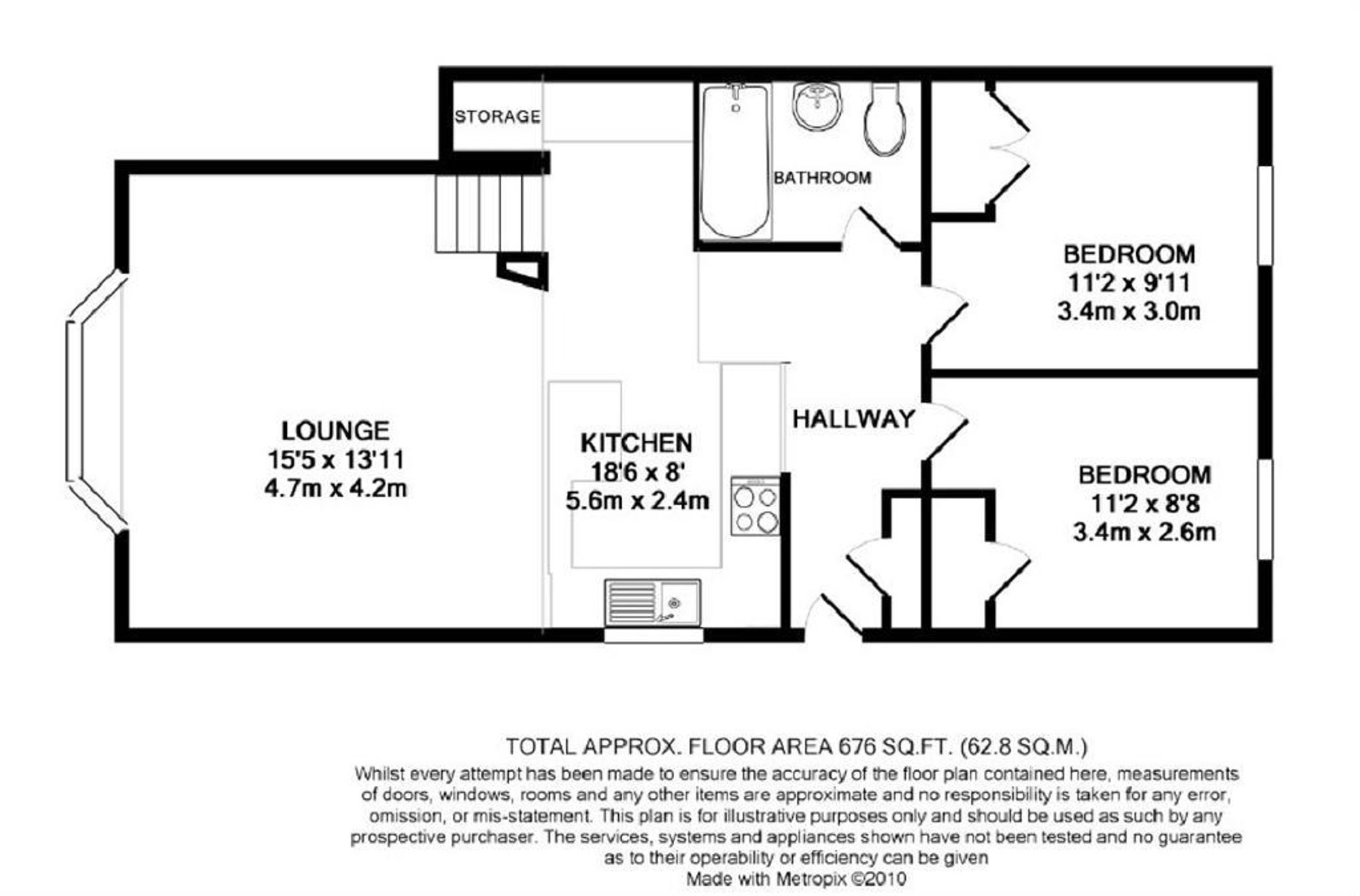 2 bed apartment to rent in School Lane, Kenilworth - Property floorplan